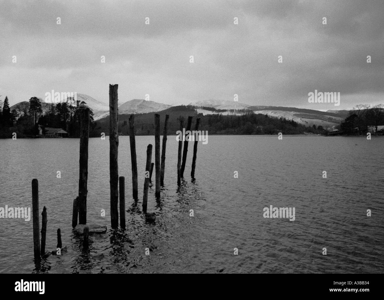 Monconi in acqua di Derwent Water nel distretto del Lago Foto Stock