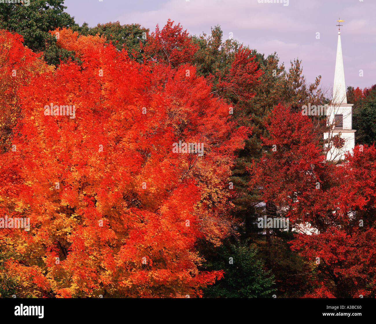 Chiesa di Old Sturbridge Village Old Sturbridge Massachusetts Foto Stock