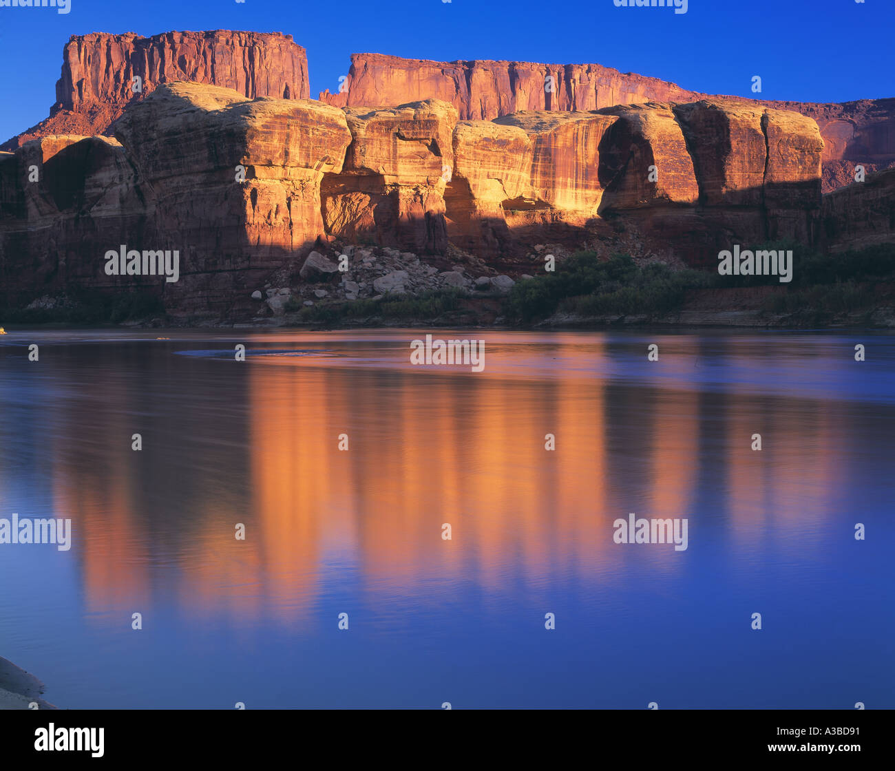 Green River riflessioni Canyonlands National Park nello Utah Foto Stock