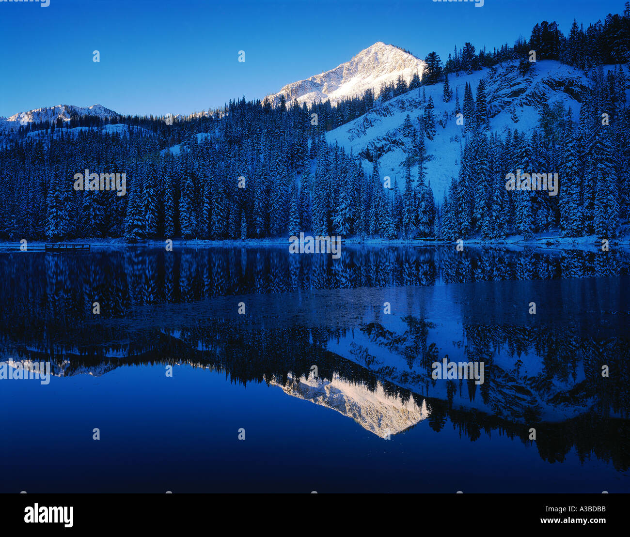 Sunrise al Silver Lake Cache Wasatch National Forest Utah Foto Stock
