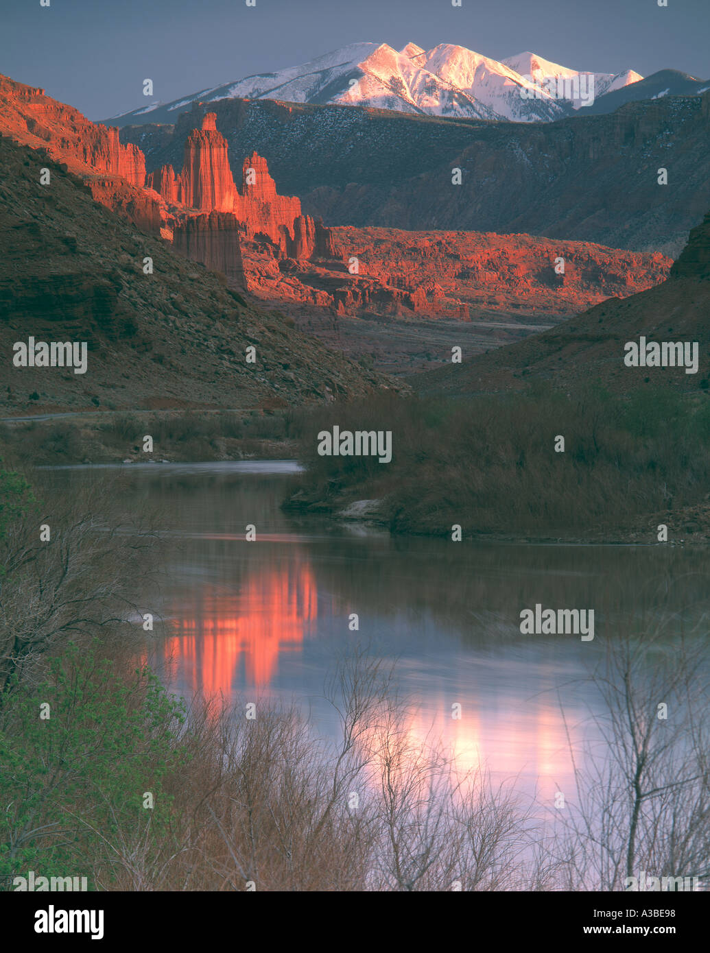 Torri di Fisher Fiume Colorado Utah Foto Stock