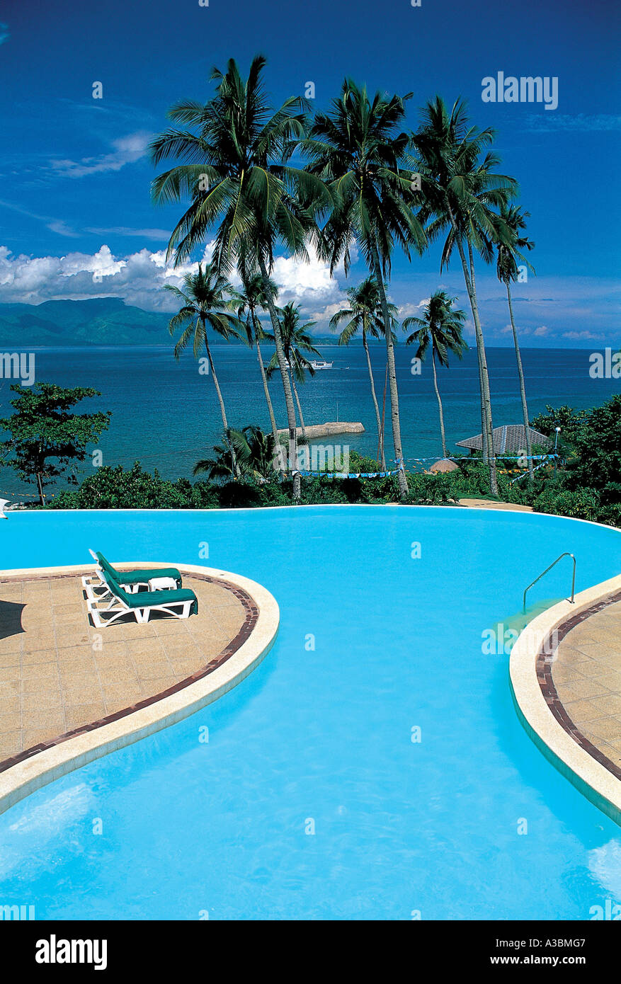 Filippine,Palawan provincia,piscina,Palm,resort,Long Foto Stock