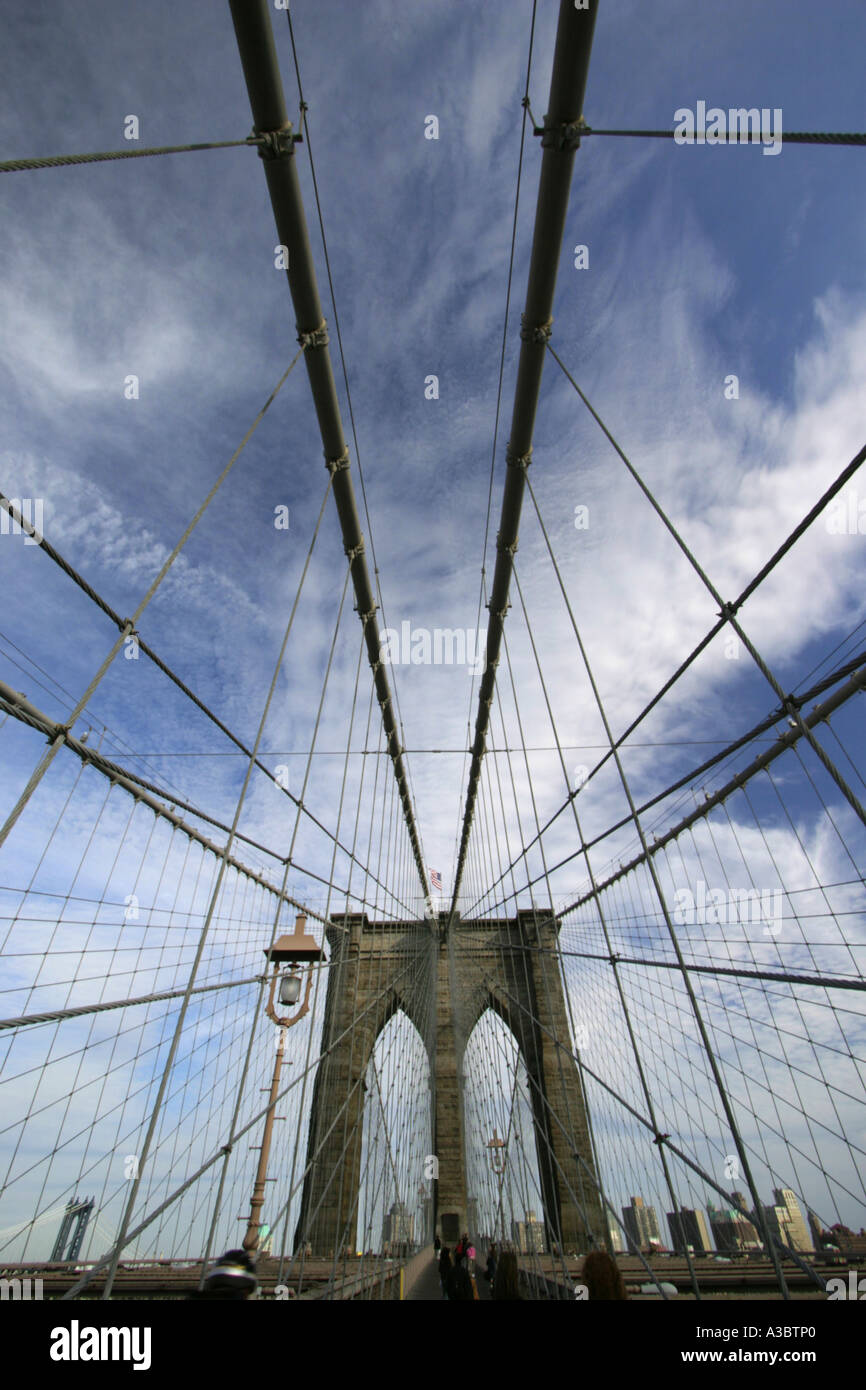 Ponte di Brooklyn, New York City, Stati Uniti d'America Foto Stock