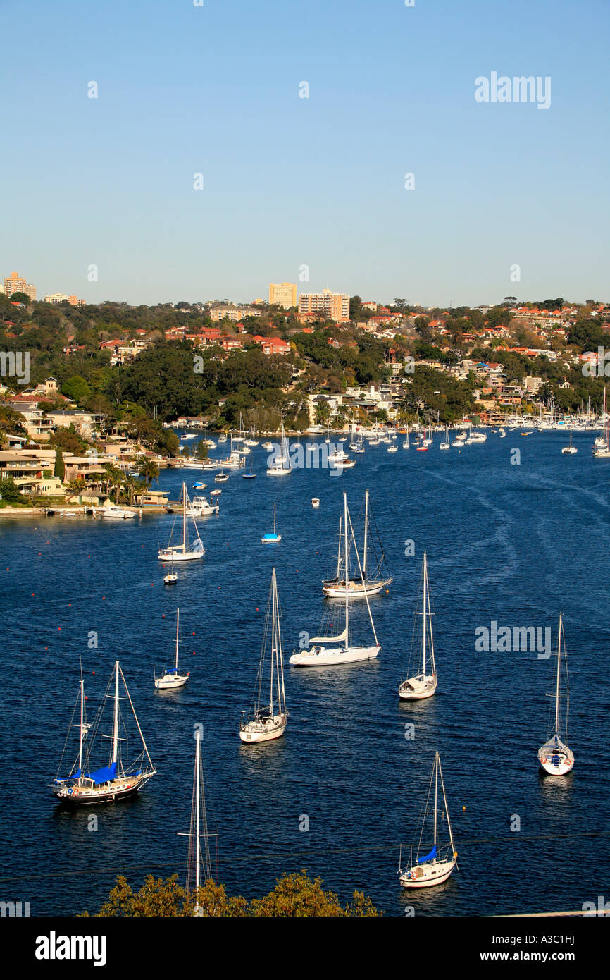 Waterfront real estate a Mosman in Sydney Australia Foto Stock