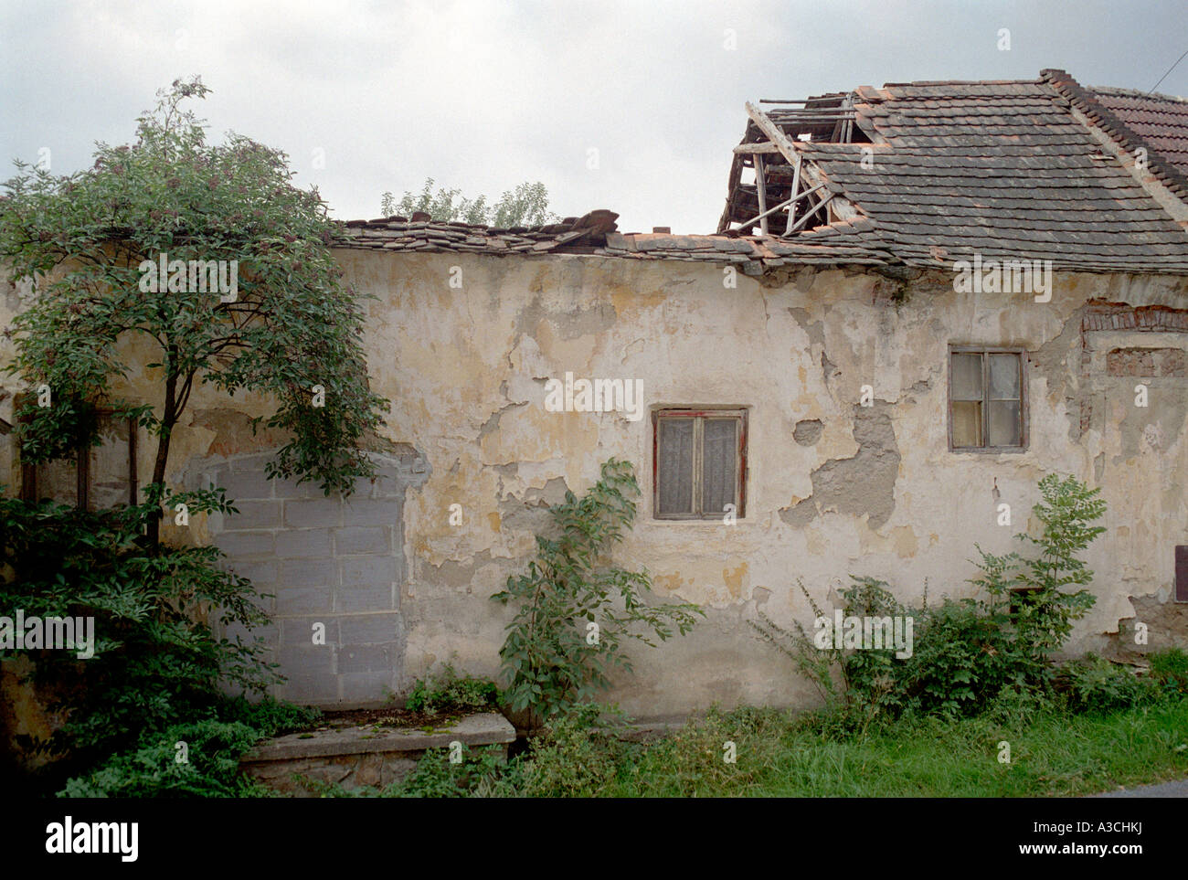Casa diroccata nella Repubblica Ceca. Foto Stock