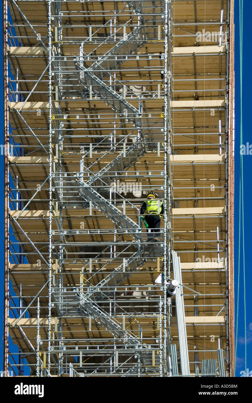 Nuovo ponteggio pannelli in legno e acciaio per tubi di impalcatura  Cassaforte Accesso per scale e piattaforma di lavoro per le operazioni di  pulizia e riparazione per Nelsons Column Londra Inghilterra REGNO
