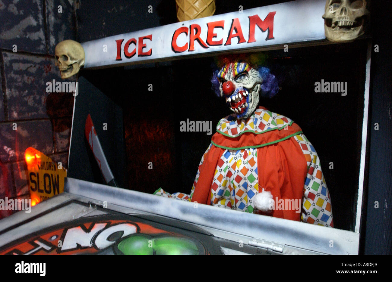 Guadare il fiume NY 101003 immagini dal Darkside Haunted House sulla Rt 25 nel guadare il fiume Ottobre 10 2003 Foto di Gordon M Grant Foto Stock