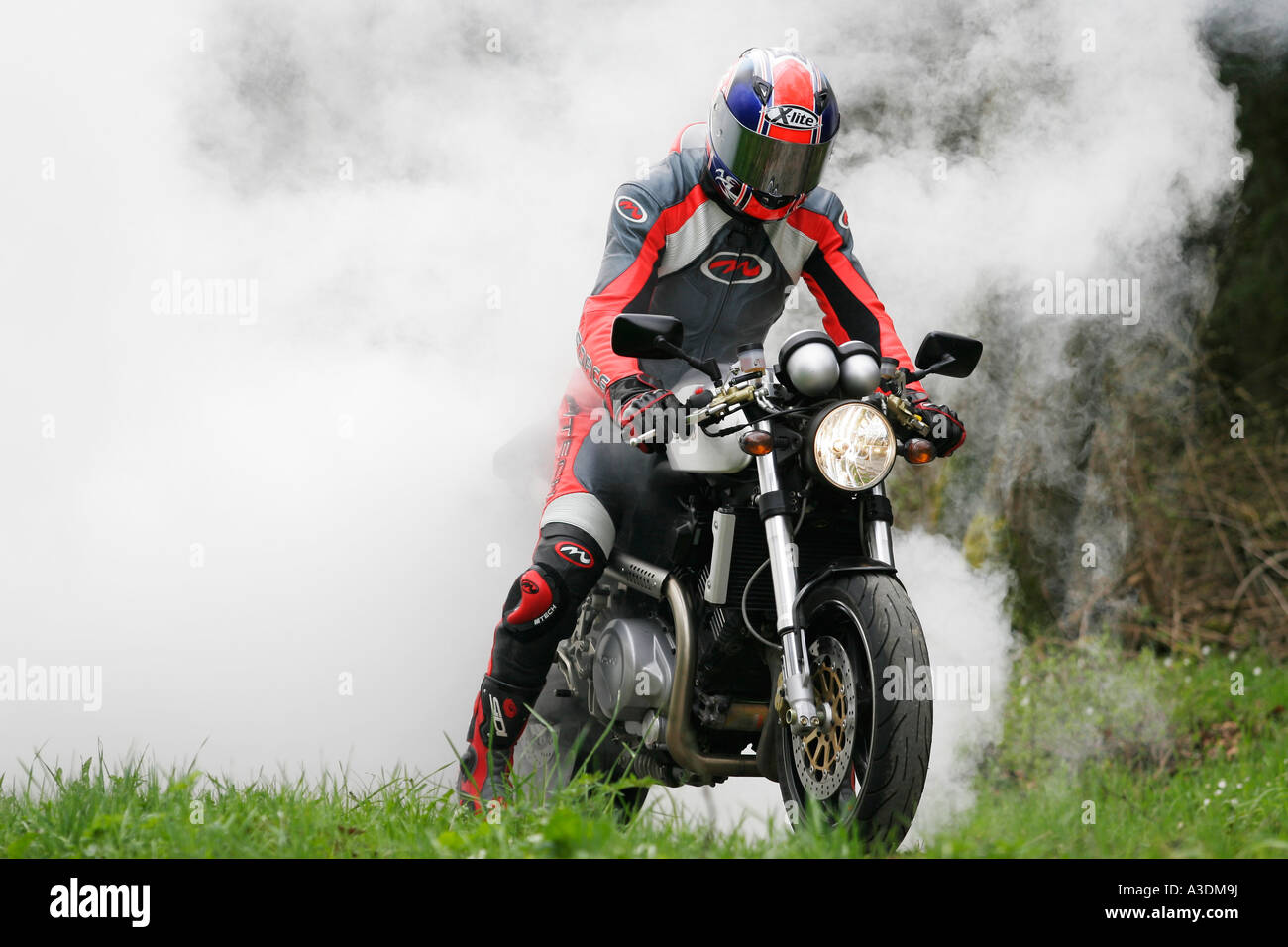 Burn-out, Voxan moto Foto Stock