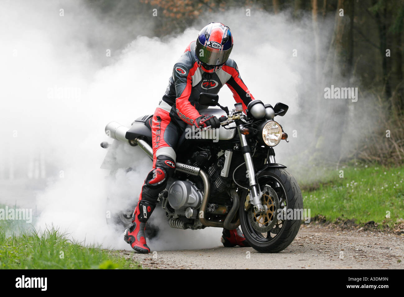 Burn-out, Voxan moto Foto Stock