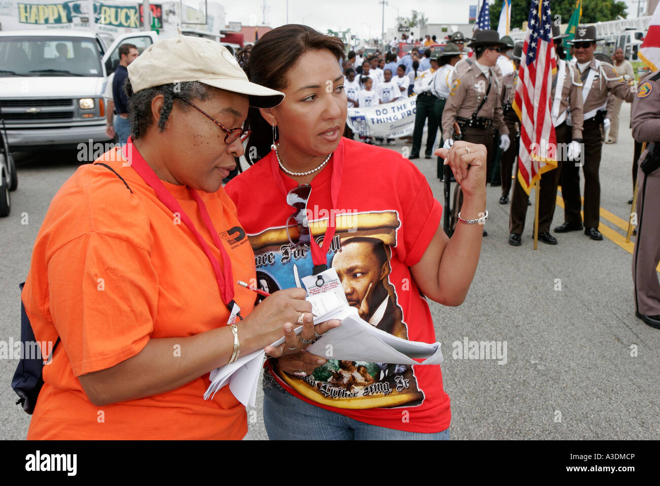 Miami Florida,Liberty City,Martin Luther King Parade,Junior,Jr.,L.,MLK,M.L.K.,storia,tradizione,movimento dei diritti civili,festival,festival,fiera,celebrat Foto Stock