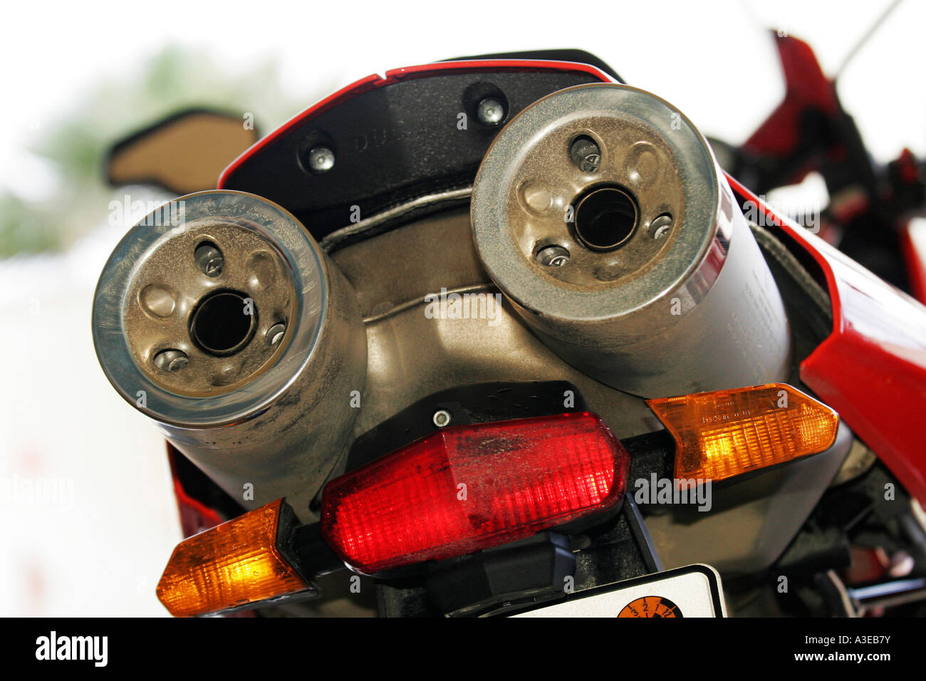 Tubo di scarico motociclo Ducati Multistrada Foto Stock