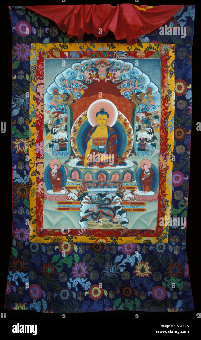 Buddha Thanka budha tanka nepal travel tourist souvenir close up Foto Stock