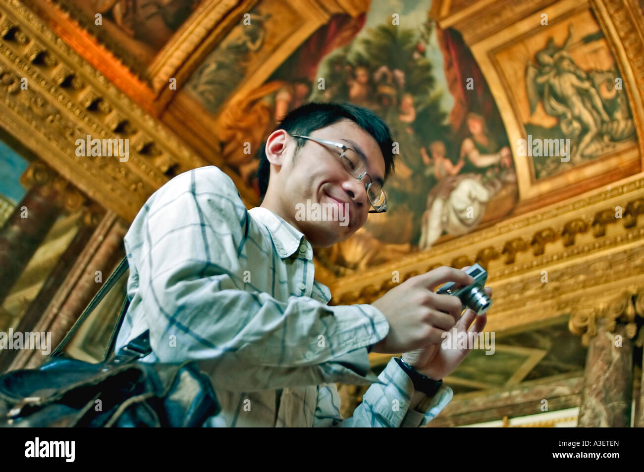 Versailles FRANCIA, interni del Castello di Versailles ("Chateau de Versailles'), il soffitto dipinto nella Grande Sala da Ballo, in Appartamenti Reali Foto Stock