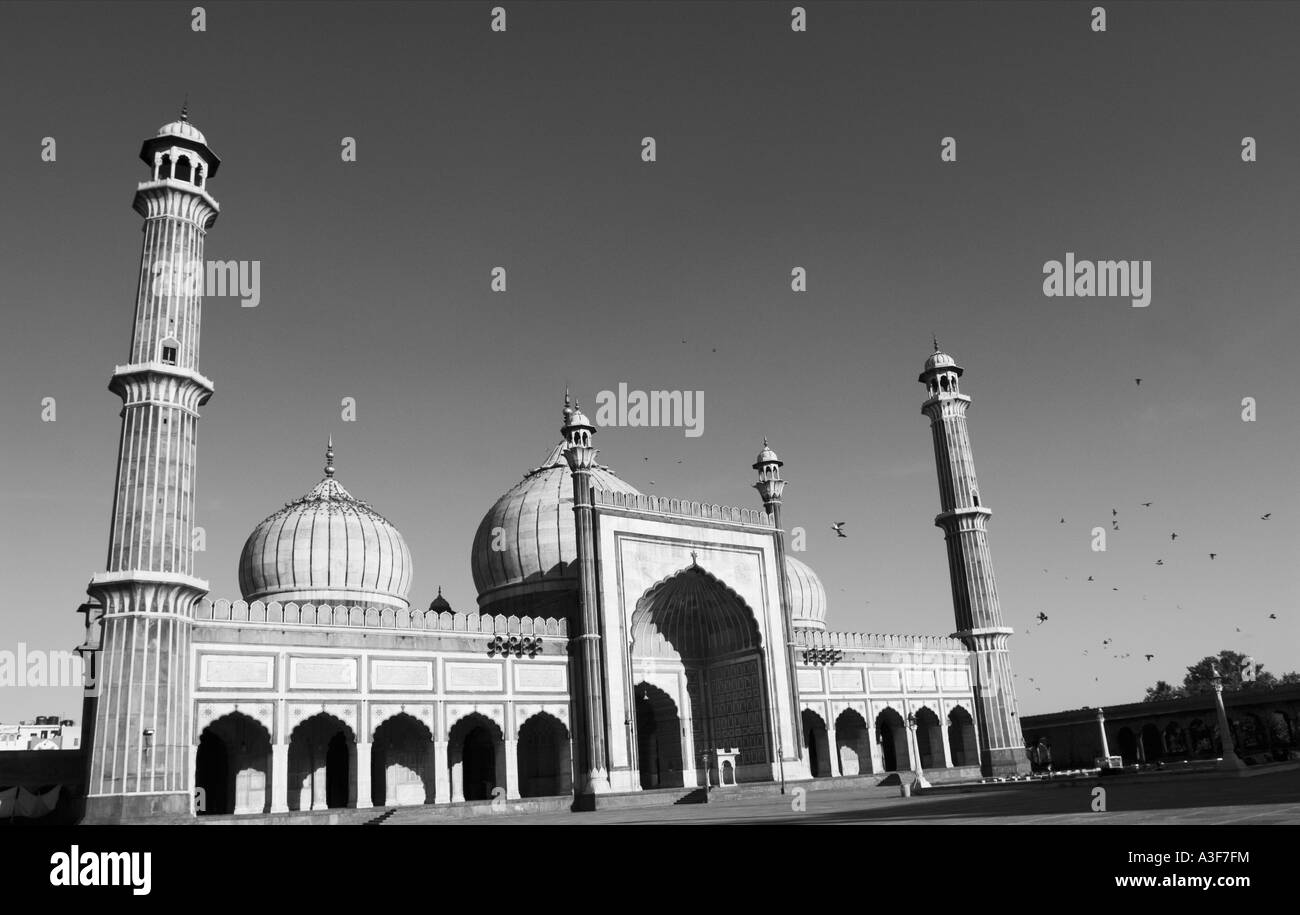 Facciata di una moschea Jama Masjid, New Delhi, India Foto Stock
