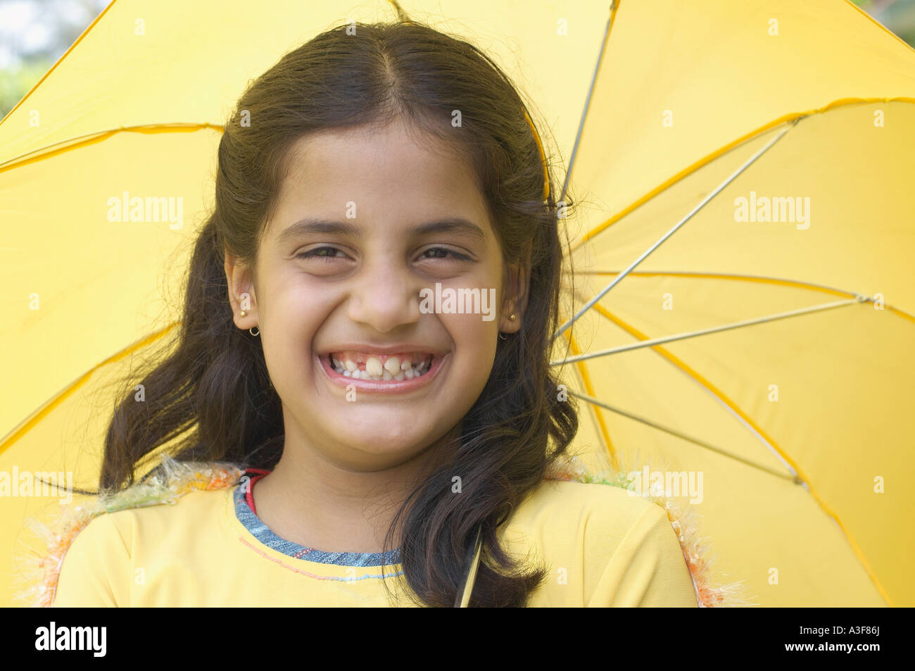 Close-up di una ragazza sorridente Foto Stock