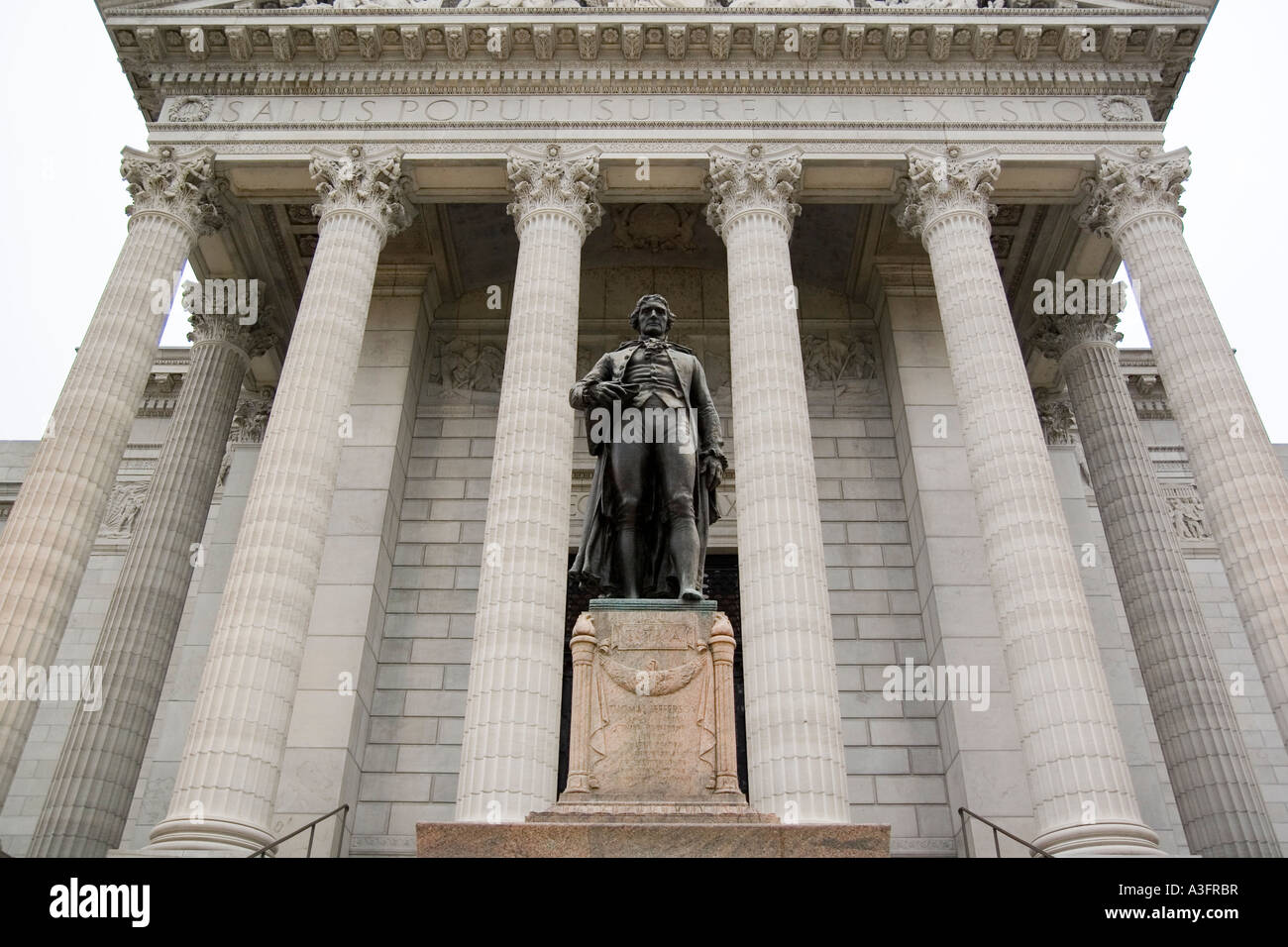 Jefferson City Missouri MO USA Il Missouri State Capitol Building la statua di Thomas Jefferson Ottobre 2006 Foto Stock