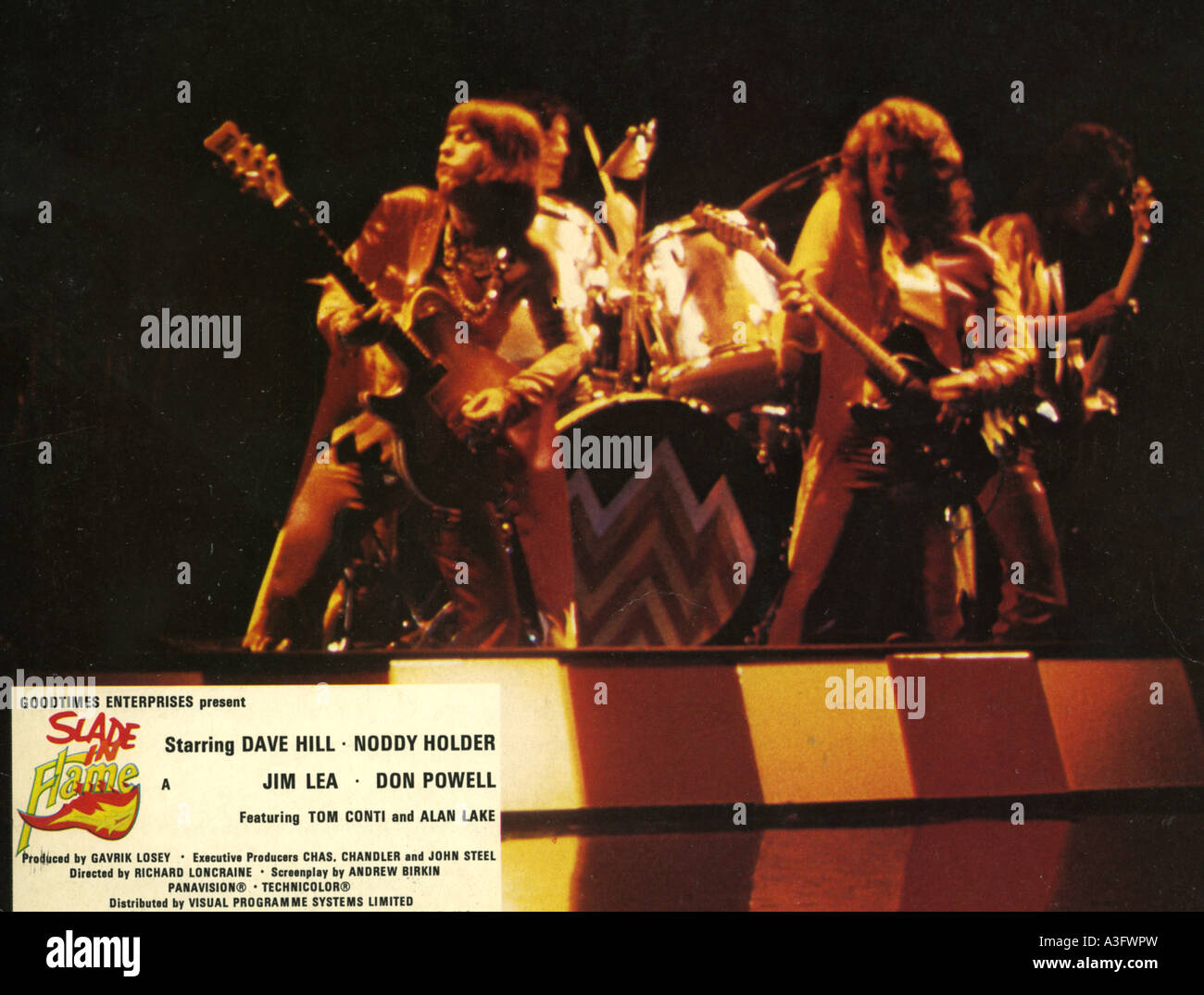 SLADE IN FIAMMA 1974 film di spettacoli dal vivo di una band DEL REGNO UNITO Foto Stock