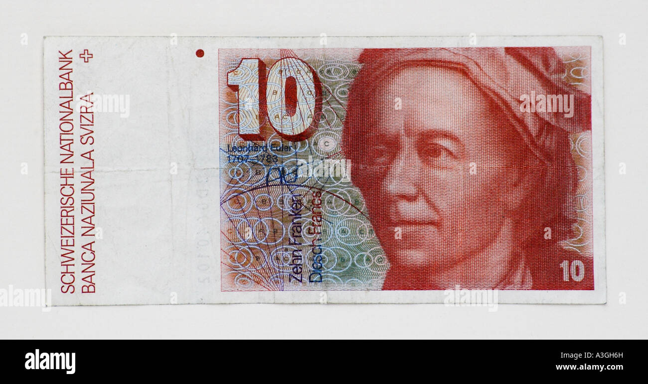 La Svizzera 10 Franc nota banca Foto Stock