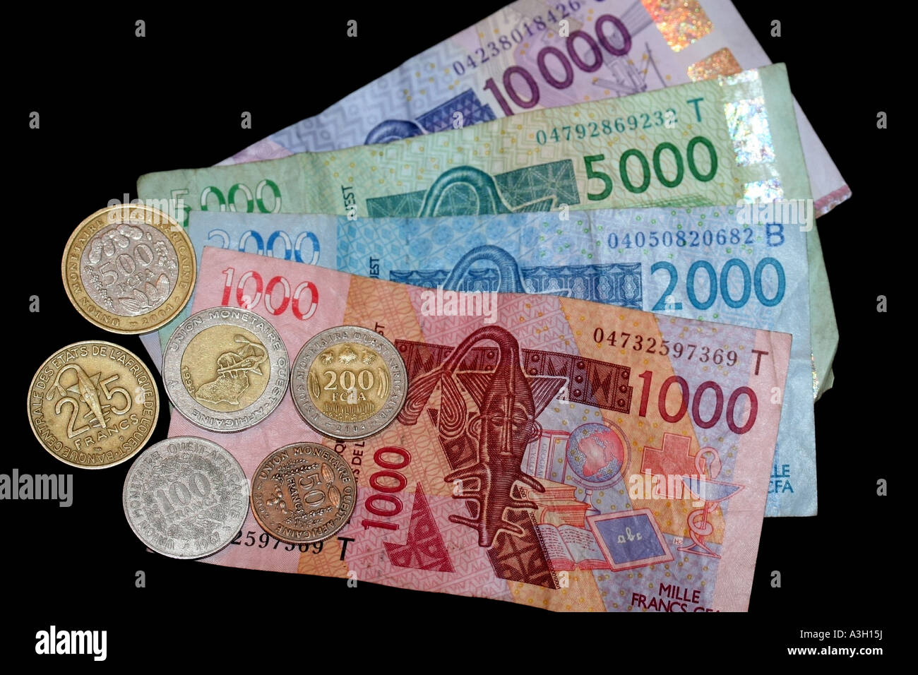 West African CFA o Communauté Financiere Africaine Franc Foto Stock