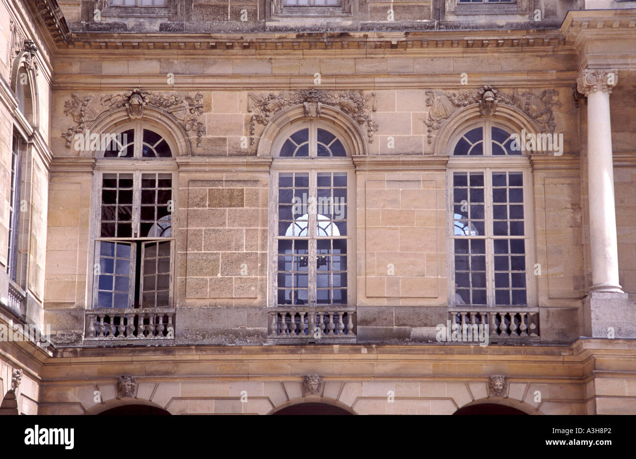 Chateau de Versailles: Palazzo dettaglio finestra Foto Stock