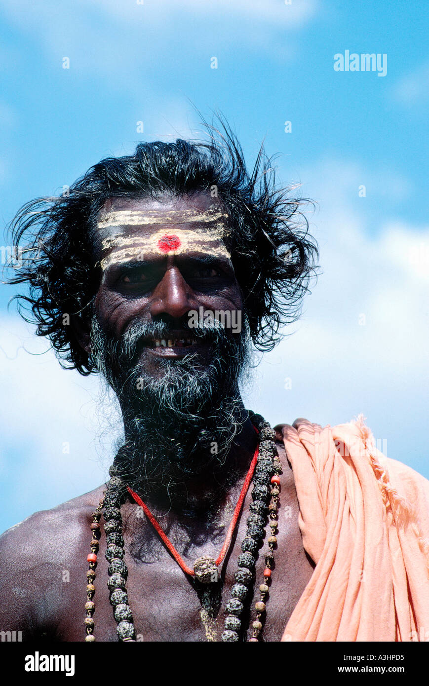 Ritratto di sadhu uomo santo stato di tamilnadu india solo uso editoriale Foto Stock