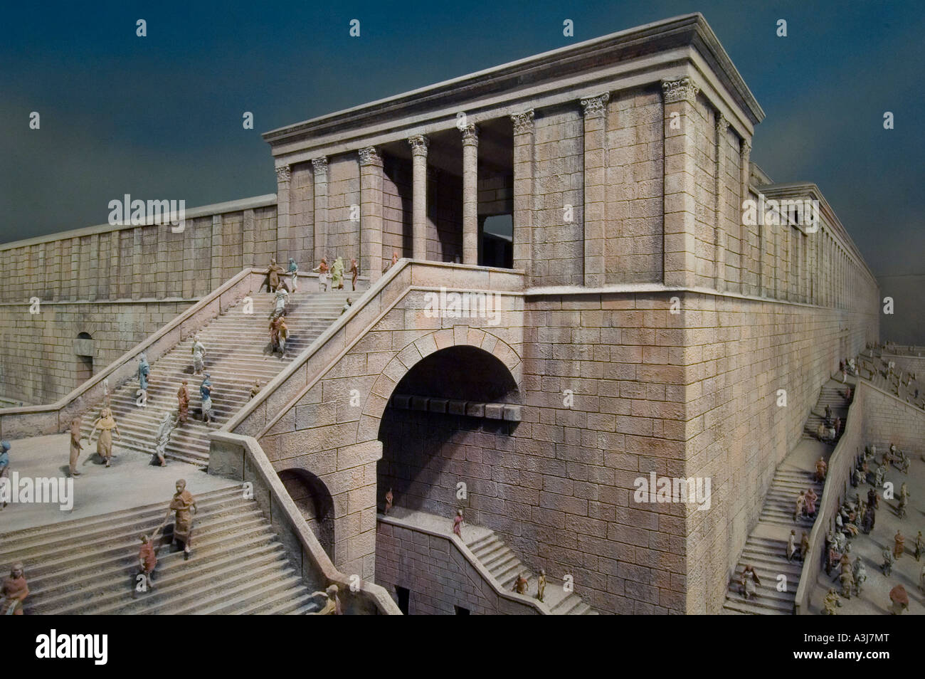 Modello in miniatura del secondo tempio esposto al museo della Cittadella di Gerusalemme nella Torre di David, Città Vecchia Gerusalemme Est Israele Foto Stock