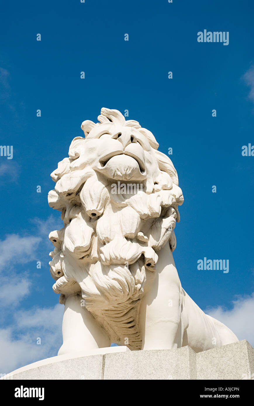 Westminster Bridge lion Foto Stock