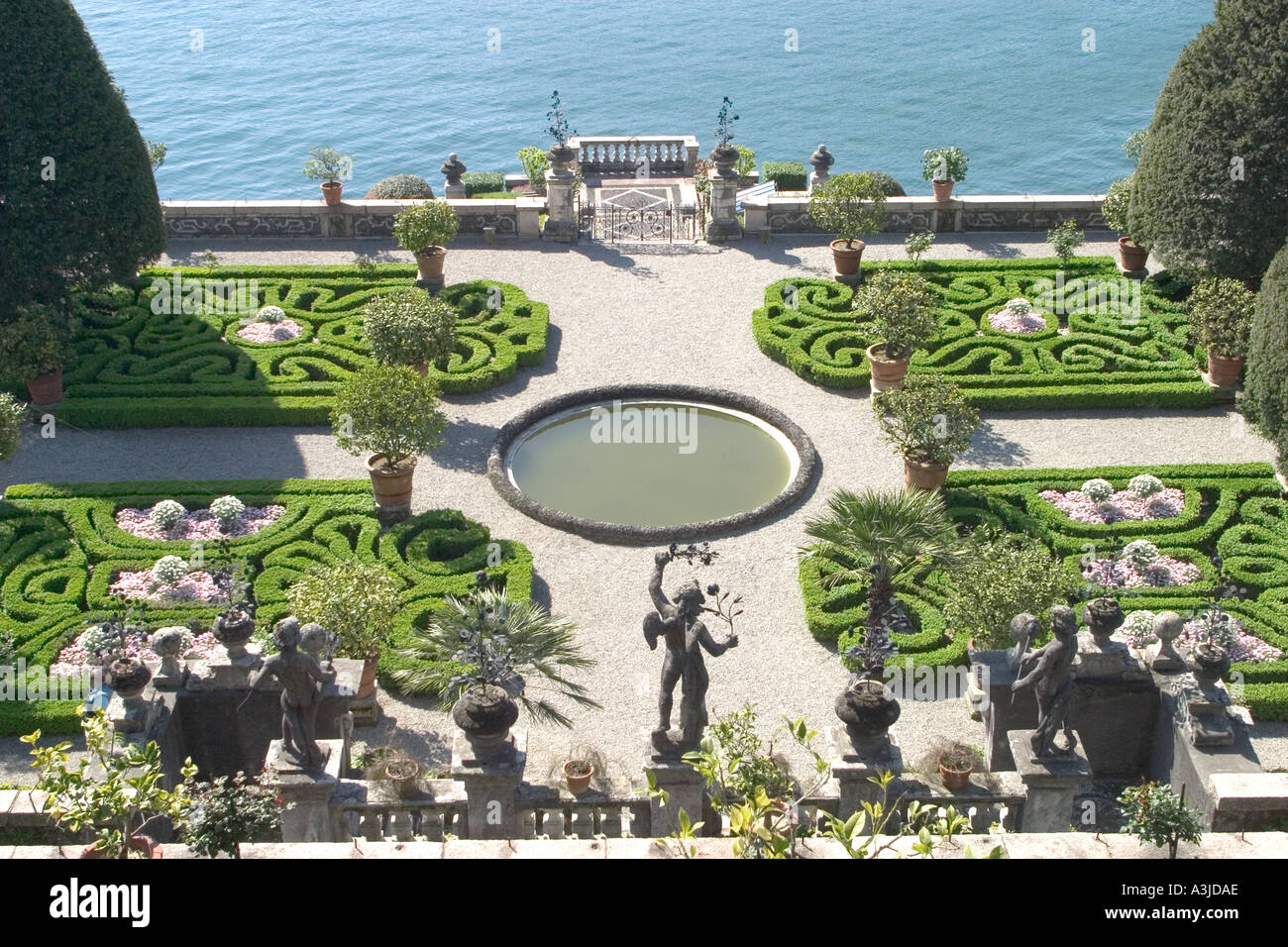 I primi giardini barocchi di Isola Bella Lago Maggiore Italia Foto Stock