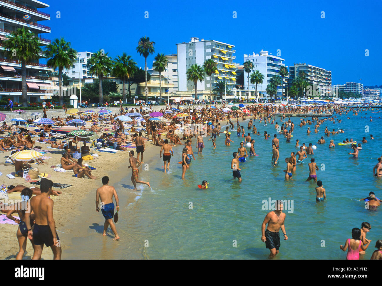 Juan Les Pins Spiaggia Costa Azzurra Francia Foto Immagine