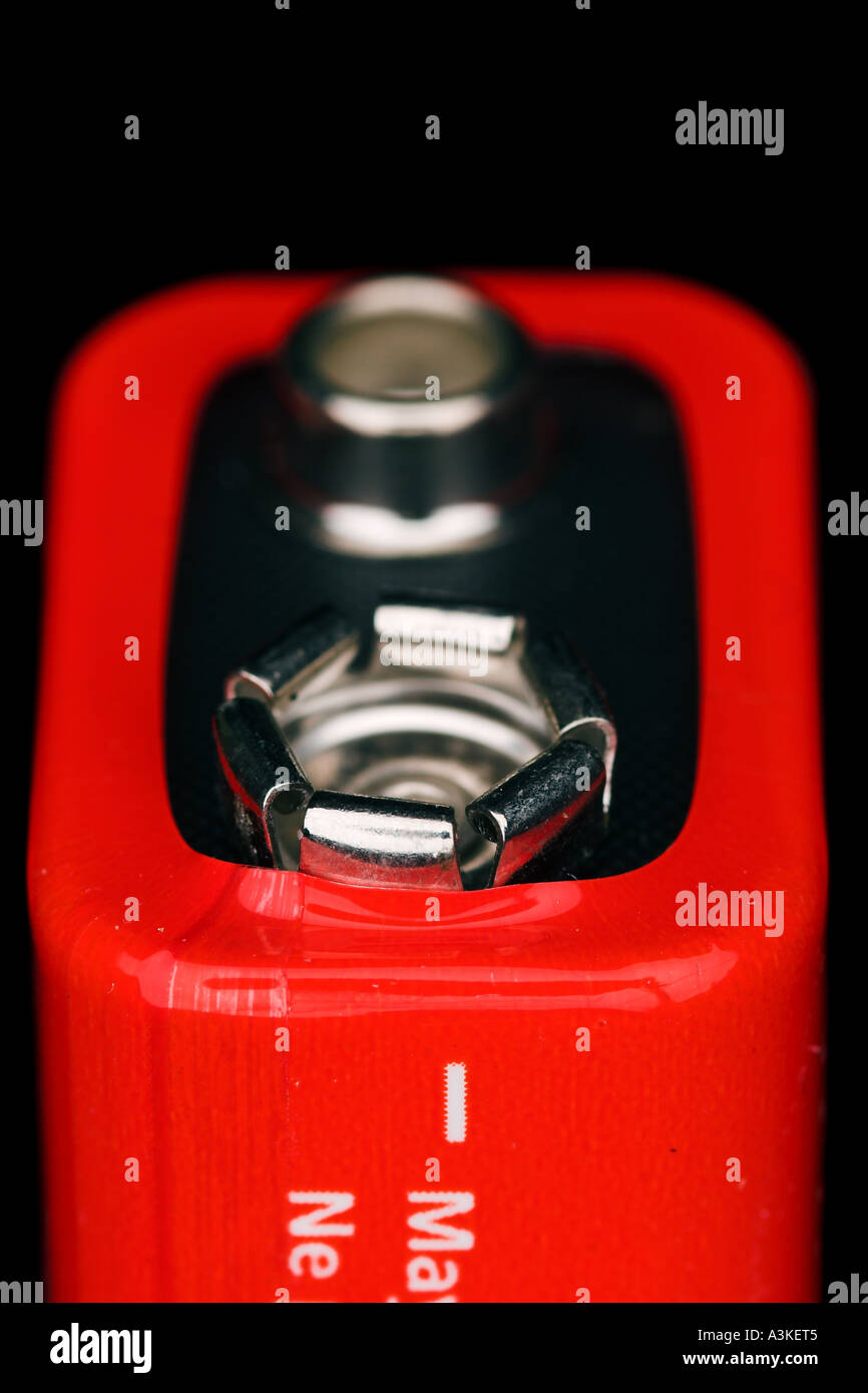 Batteria, meno-pole, studio-shot, isolato su nero Foto Stock