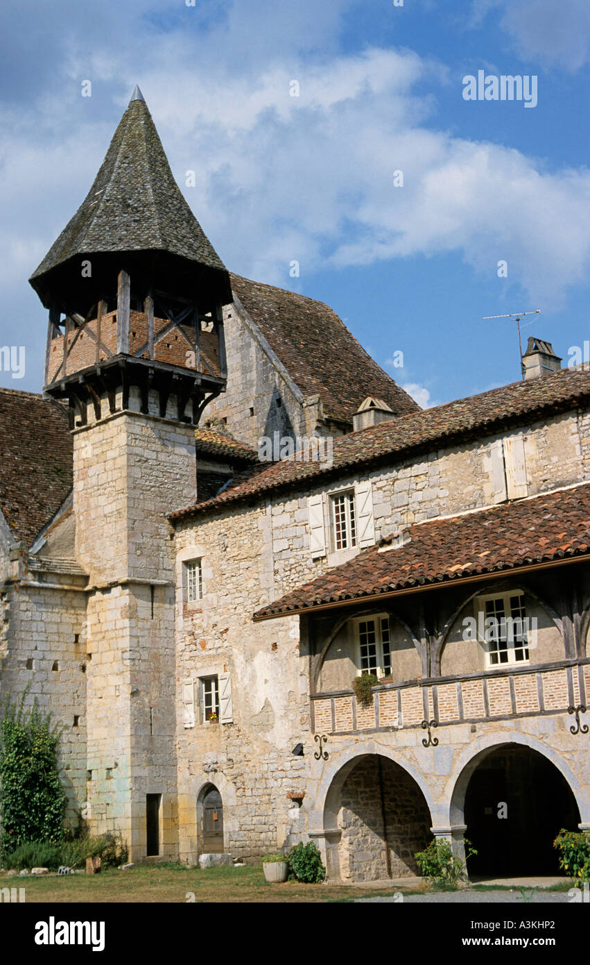 Antico priorato in Espagnac-Sainte-Eulalie, Lot, Francia. Foto Stock