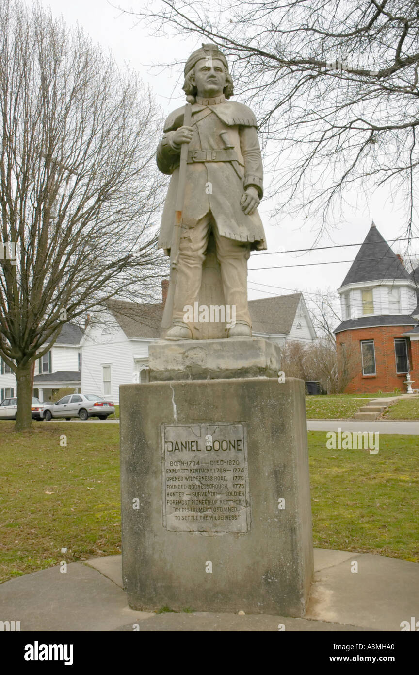Daniel Boone statua Foto Stock