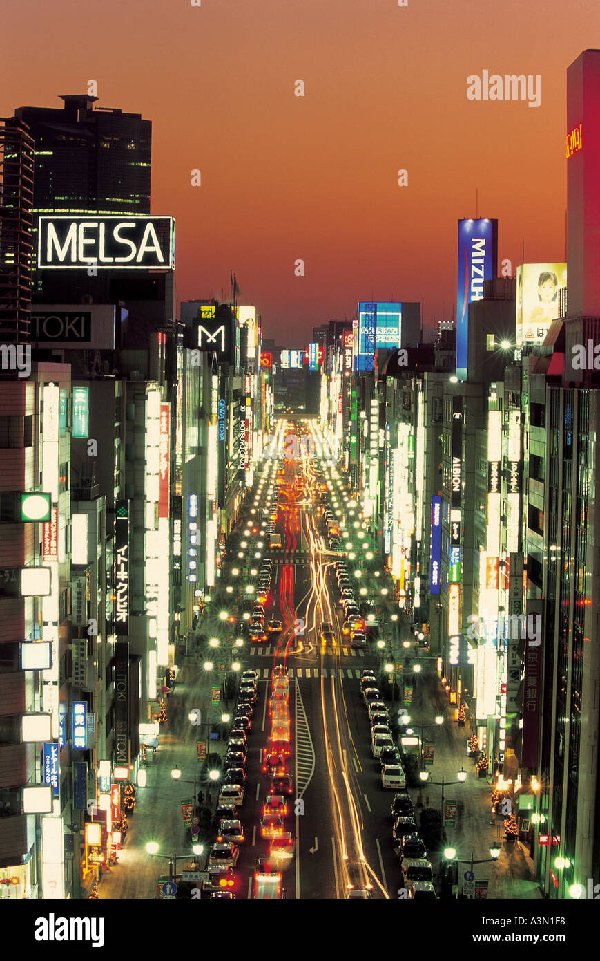 La costruzione di strade Sky Street Cars Foto Stock