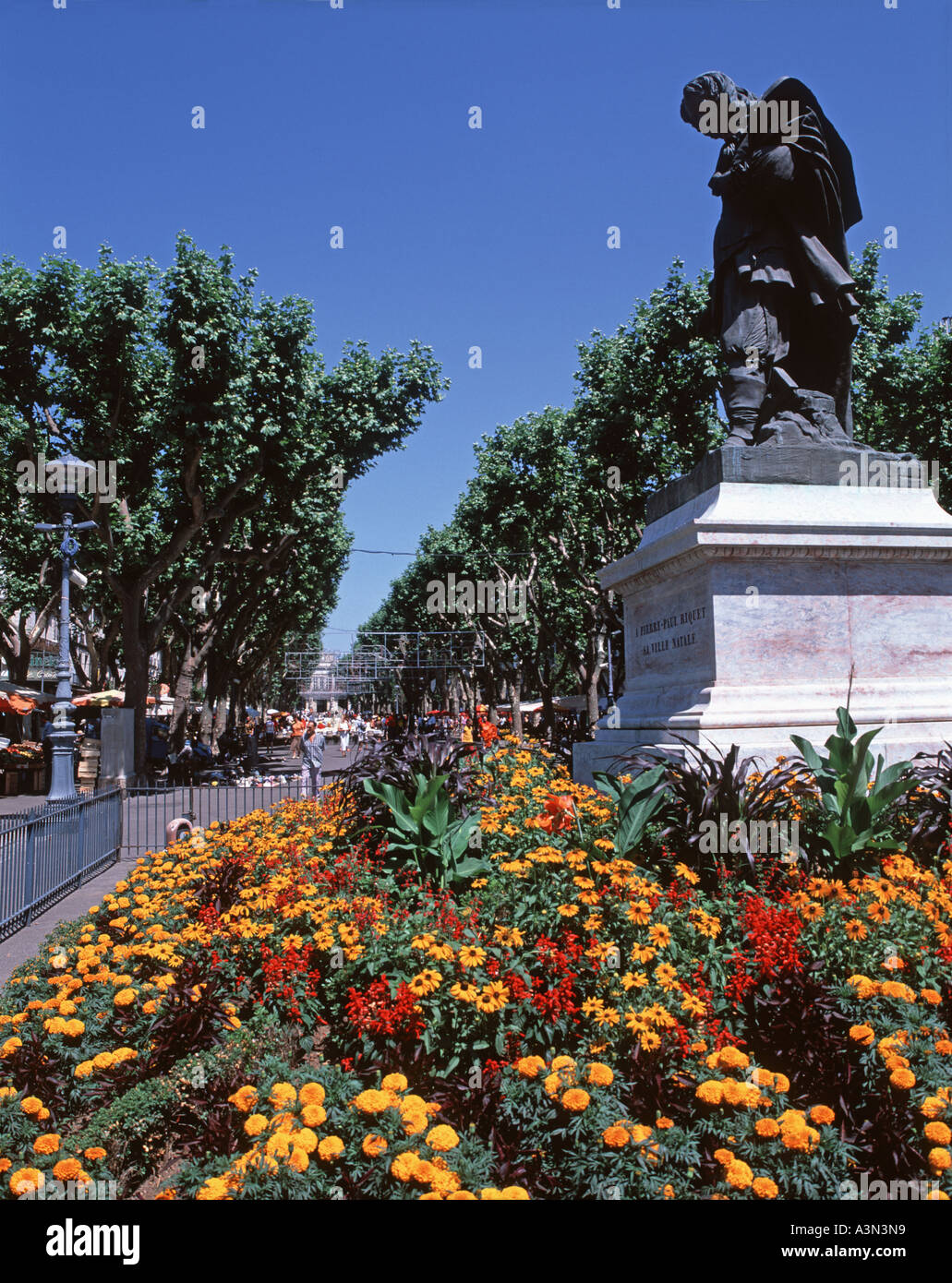 Statua di Pierre Paul Riquet a Béziers Foto Stock