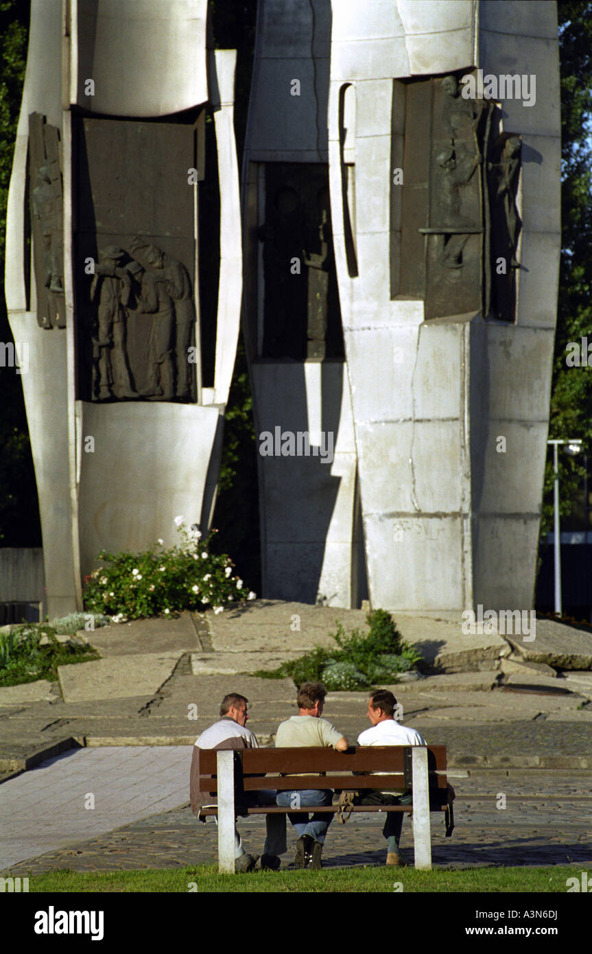 Monumento ai Caduti i lavoratori del cantiere di 1970 a Danzica, Polonia Foto Stock