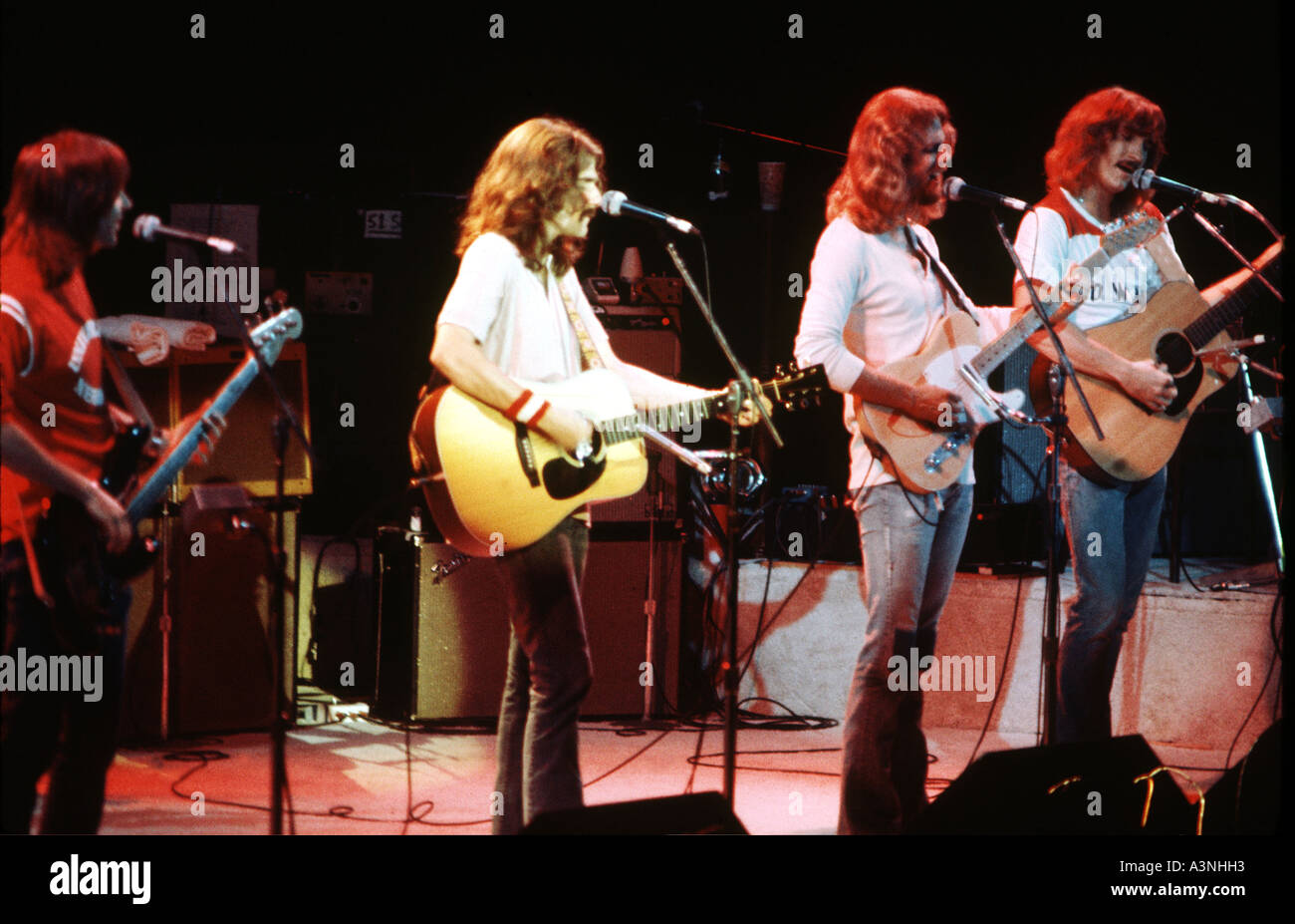 EAGLES gruppo statunitense nel settembre 1976 con Joe Walsh terzo da destra Foto Stock