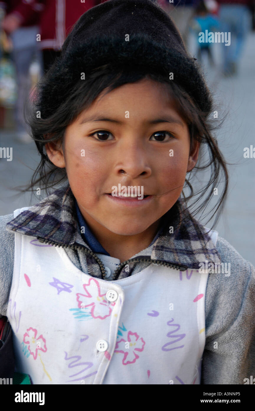 Bambino in Bolivia Foto Stock