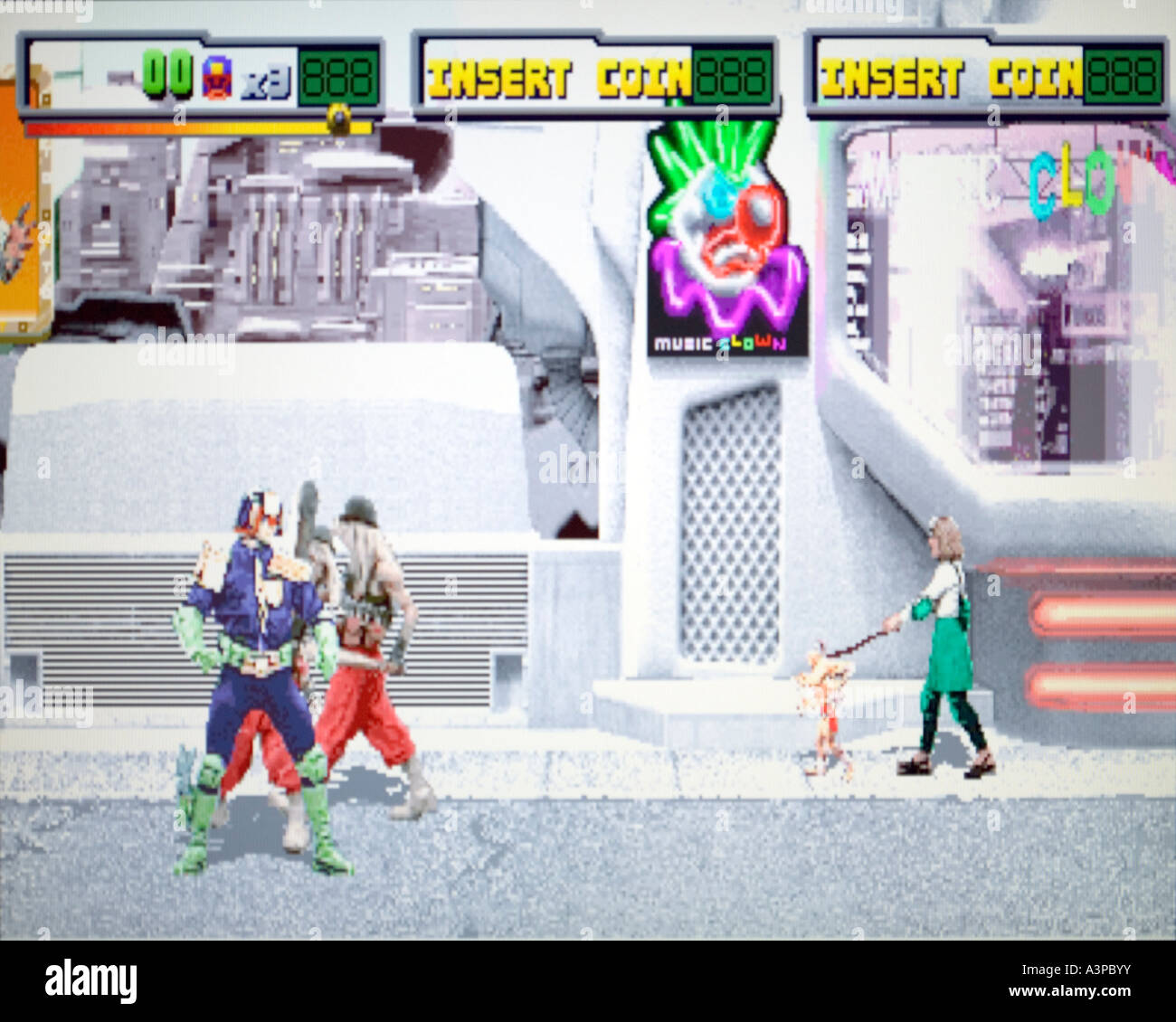 Judge Dredd Midway vendemmia 1992 videogioco arcade screenshot solo uso editoriale Foto Stock