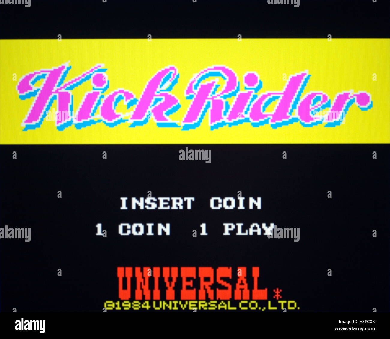Kick Rider Universal 1984 vintage videogioco arcade screenshot solo uso editoriale Foto Stock