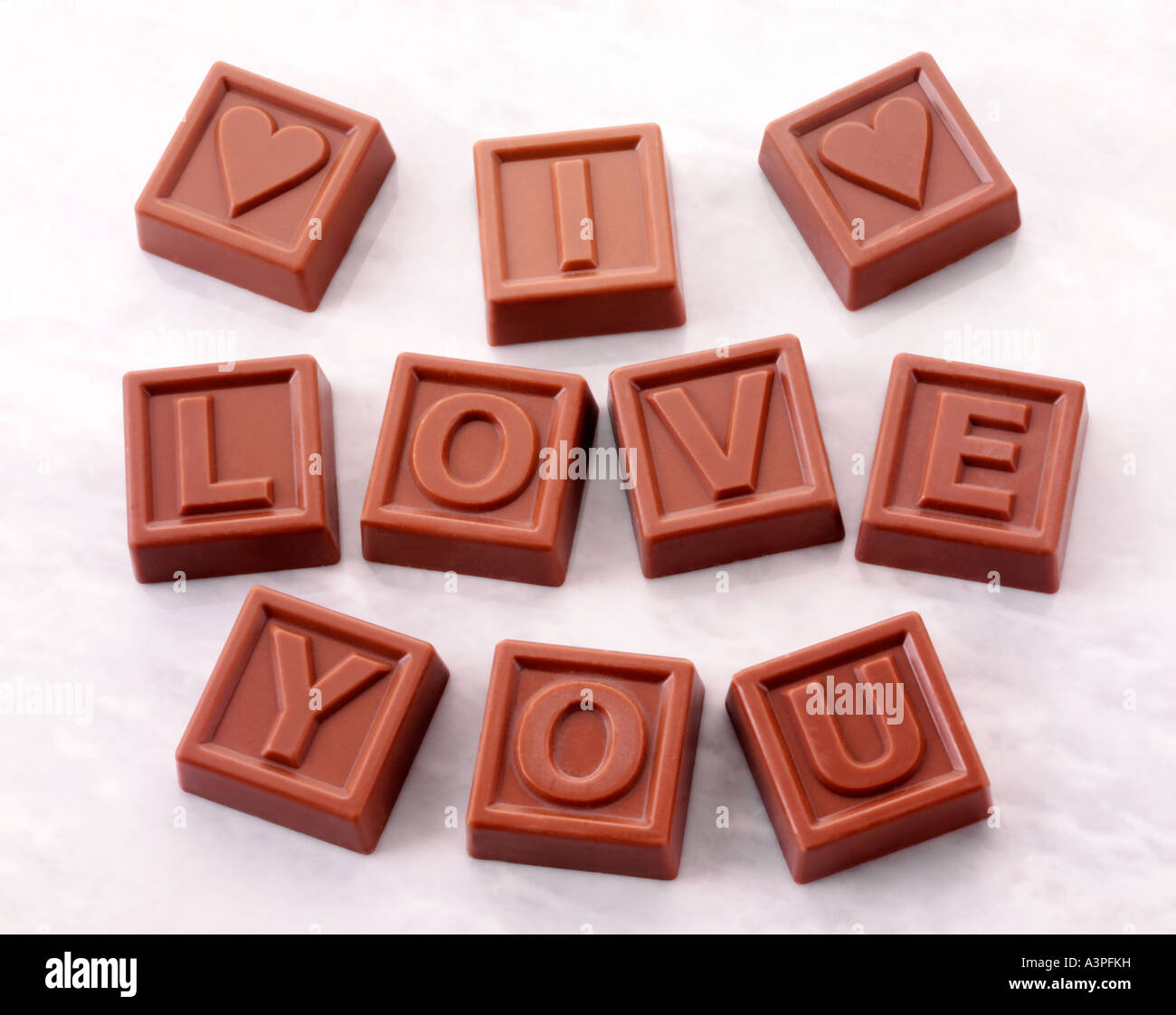 Ti amo cioccolatini Foto Stock