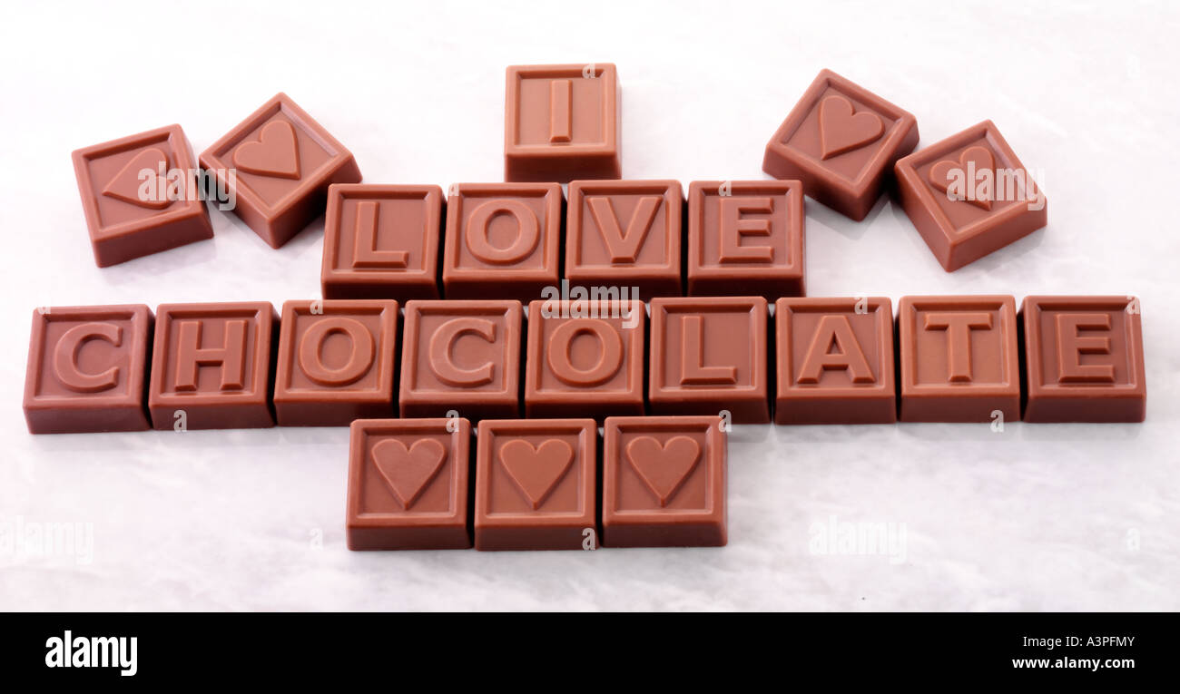 I love chocolate cioccolatini Foto Stock