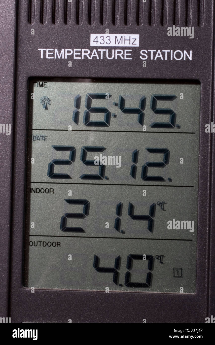 Uhr Wetterstation orologio orologio Stazione della temperatura Foto Stock