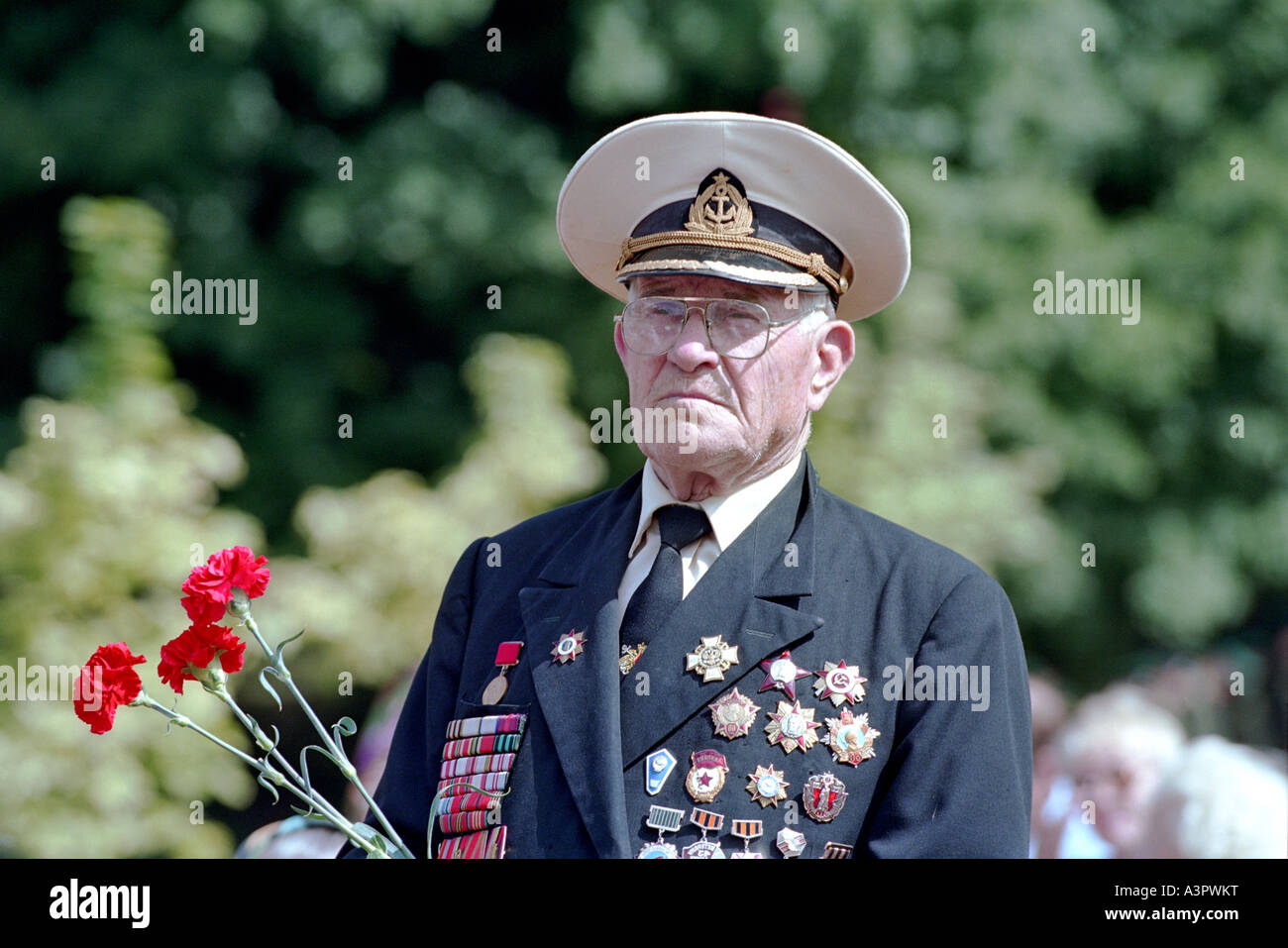Un veterano dell'Armata Rossa, Kaliningrad, Russia Foto Stock