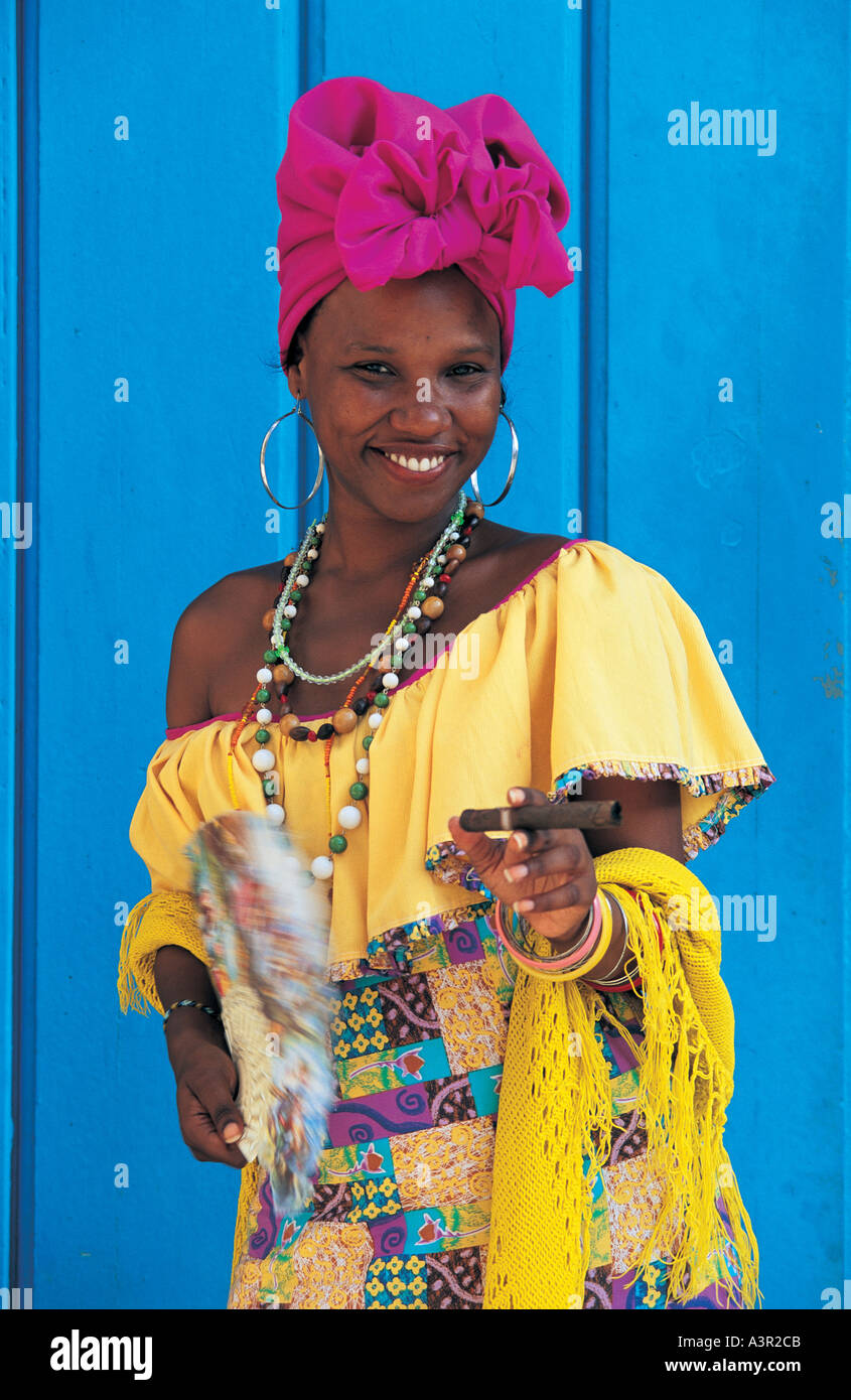 Donna in Havana Cuba Foto Stock