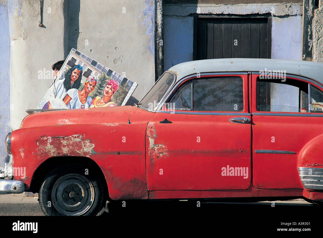Vecchia auto in Havana Cuba Foto Stock