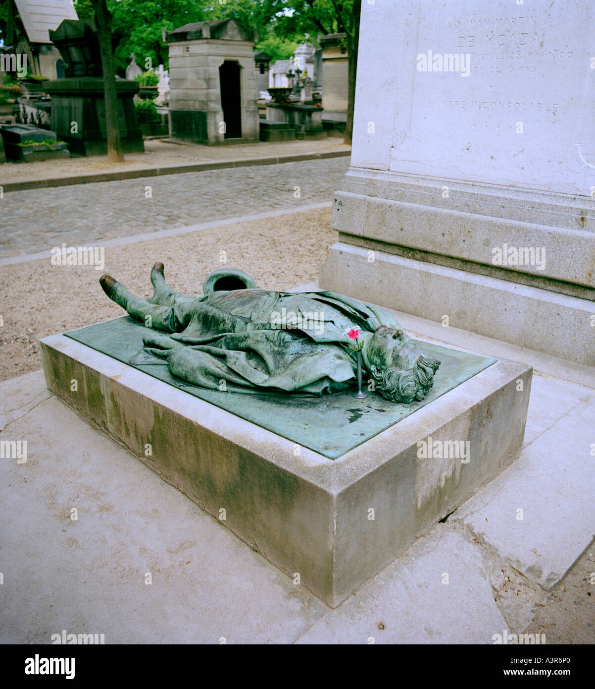 Cimitero di Pere Lachaise nella città di Parigi in Francia in Europa Foto Stock