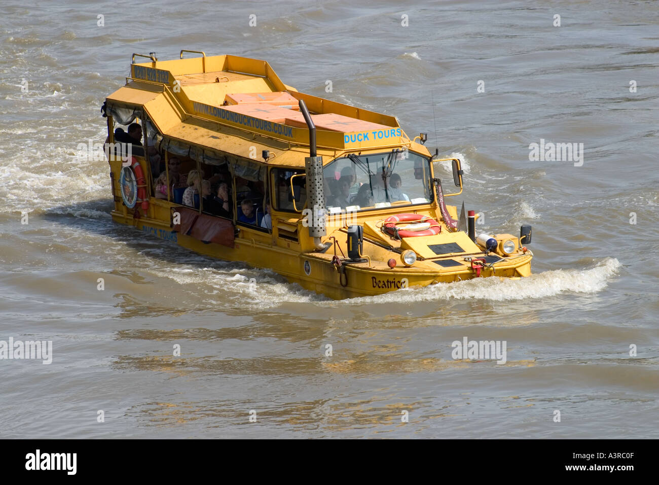 London Frog tour in barca sul fiume Tamigi Londra Foto Stock