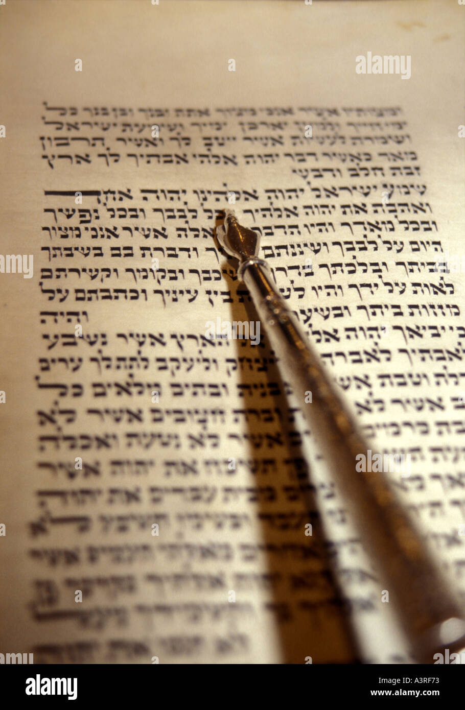 Il giudaismo ebraico script con yad o puntatore Foto Stock