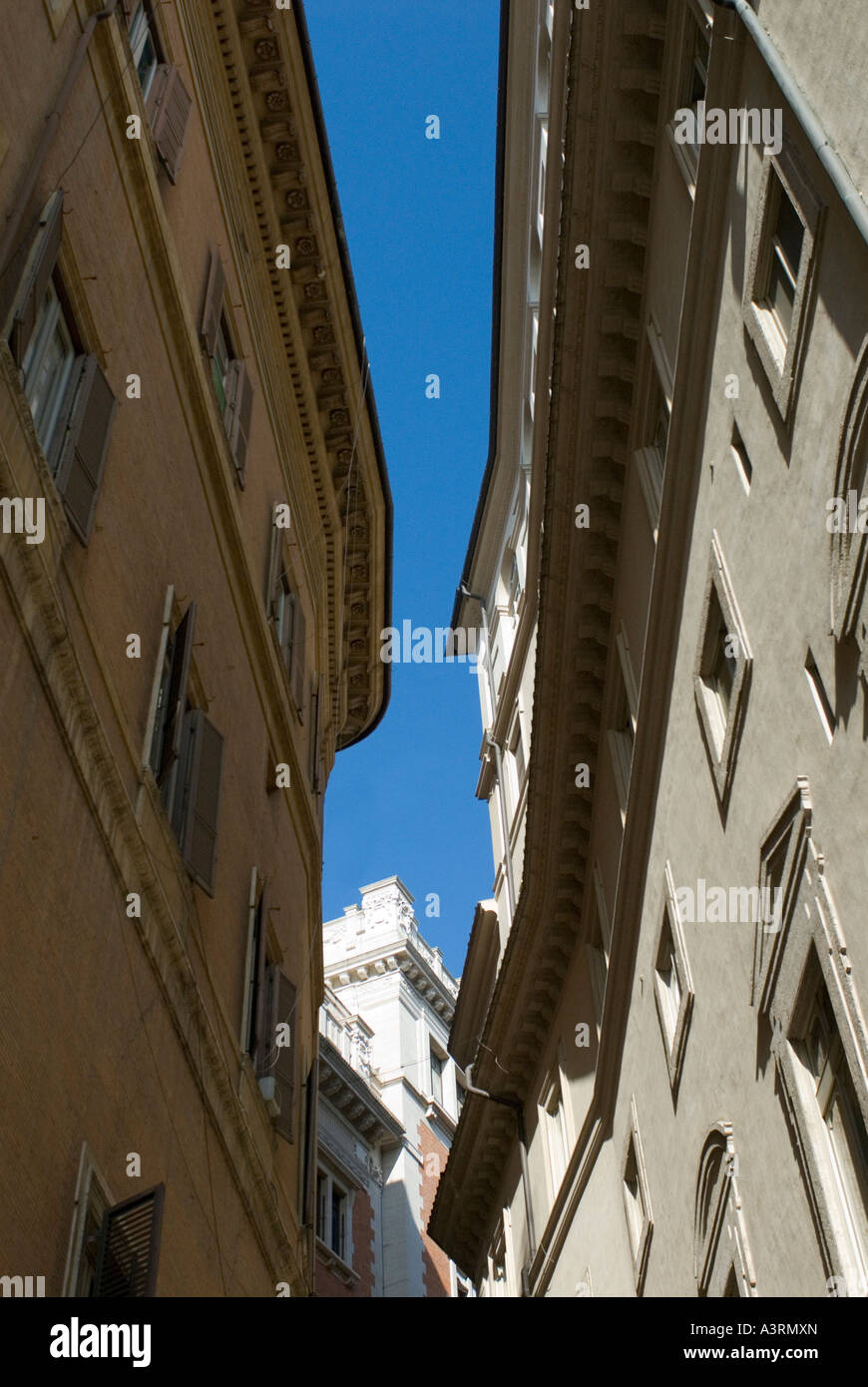 Roma le strade strette e tetti Foto Stock