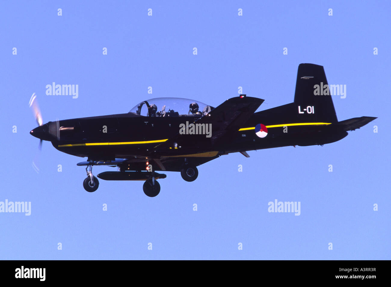 Pilatus PC-7 azionato da 131 EMVO Squadron dell'aviazione reale dei Paesi Bassi Foto Stock